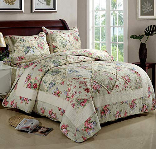 Dessus De Lit 2 Personnes Boutis Couvre Lit Matelassé De Luxe Coton Patchwork Couverture,Patchwork1