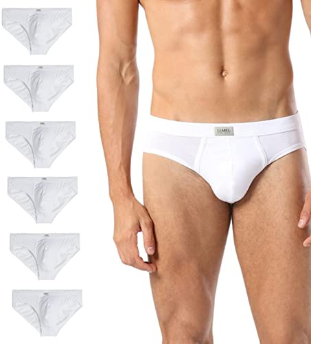 Intimitaly - 6 Slip Uomo Cotone Mutande Uomo Bianche Colorate Intimo Uomo (6 Slip Bianchi, L)