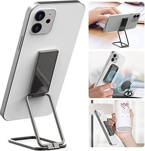FLASKIP Soporte de Anillo de teléfono, Soporte de Dedo Ajustable para teléfono Celular con rotación de 360 ° de Metal Plegable Agarre Soporte para teléfono móvil (Negro)