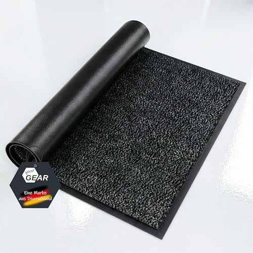 your GEAR Schmutzfangmatte Grau 120x90 cm – rutschfeste Fußmatte waschbar – Sauberlaufmatte für Innen & Außen – Robuster Fußabtreter mit Gummirand – Flach & Saugstark