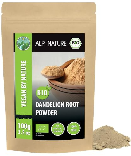Alpi Nature Maskrosrotpulver BIO 100g, Mald Maskrosrot, Ekologiskt Maskrospulver, Maskros Pulver
