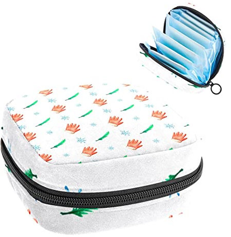 Period Pouch Portable Tampon Storage Bag,Tampon Holder for Purse Feminine Product Organizer,Winter Knitted Glove-01