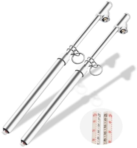 Dianrui 2 manómetros de presión de neumáticos de doble cabeza, rango de presión de neumáticos de alta resistencia, rango de 10-150 PSI, lector de presión universal de neumáticos para coches, SUV,