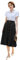 Damen Basic Lange Rock Solide Vielseitige Rock mit Schlitz Swing Party Rock Hohe Taille Eleganter A-Linie Rock Schwarz L BP0945S24-01