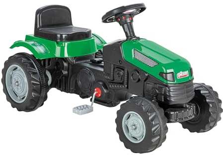 LEMODO Trettraktor ab 3 Jahre | Kinder Traktor in grün | Traktor zum draufsitzen | Kindertraktor mit Kettenantrieb | Trampeltrecker mit Hupe | Trettrecker für drinnen und draußen