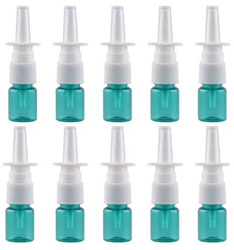 LJJCSFF 10 st 5 ml nässprayflaskor i plast injektionsflaskor nässpraypump påfyllningsbar saltlösning nässpray flaska liten näsasal atomizer