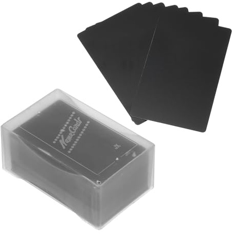 PATIKIL 0,21 mm visitkort i metall, 180-pack tomma namnkort lasergravering aluminium för gör-det-själv-presentkort, matt svart