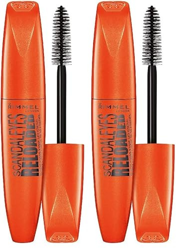 Rimmel London Scandaleyes Reloaded Máscara de Pestañas, 001 Black, 12 ml (Paquete de 2)