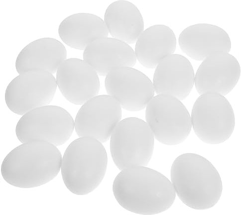 HAPINARY 20 Stück Weiße Künstliche Taubeneier Aus Massivem Kunststoff Simulierend Echte Größe 3,8x2,8cm Nistkastenhilfe Und Vogelfutterplatz Für Tauben Und Papageien