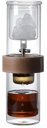 Kaffebryggare, dropptorn med dubbla lager med justerbar droppfrekvens, 500 ml kapacitet, avtagbar isdroppare för hem och kontor