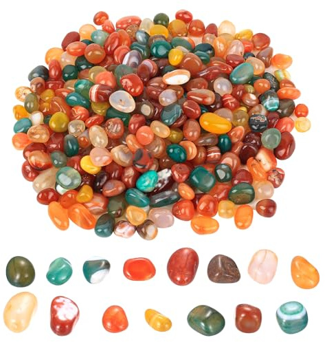 900 g Ciottoli per vasi, pietre decorative multicolori, perline di biglie per vasi, acquari, paesaggistica, giardino di fiori, decorazioni per matrimoni, candele e mosaici (8-13 mm, rotondi)
