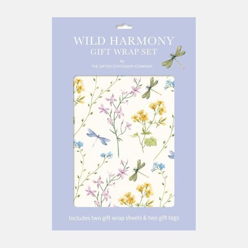 GSC Gift Wrap Set – 2 Premium Wrapping Paper Sheets + 2 Matching Gift Tags – Wrapping Paper Sheets (Wild Harmony)