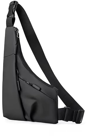 Sacoche Bandoulière Homme – Sac de Poitrine Imperméable Antivol – Sac Banane Homme Sling Bag Léger Multi-Poches – Pour Voyage Randonnée Cyclisme Sport – Noir