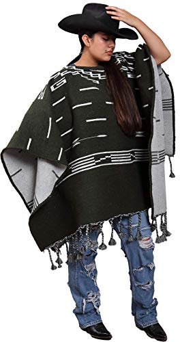El Paso Designs Handwoven Clint Eastwood Spaghetti Western Poncho (Olive Green)