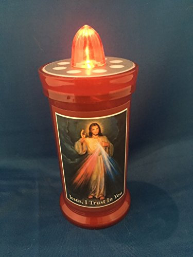 LED Grave Candle Memorial Light Divine Mercy Jesus, I trust in you
