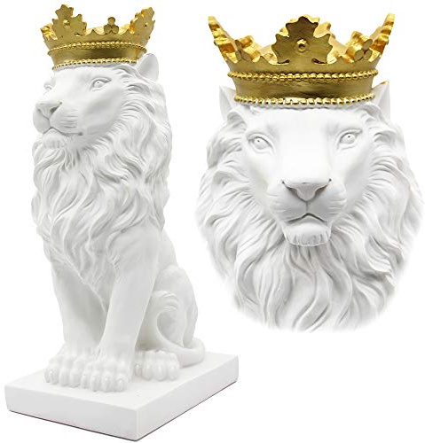 H&W Statue di Leoni da Collezione per Adulti - Statuette Moderne per la Camera da Letto - Statuette di Sabbia per Uomo