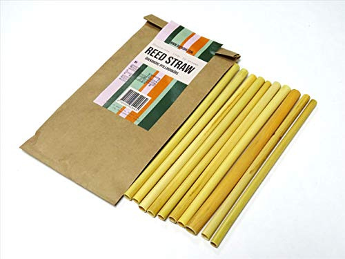100% Natural Disposable Single USE Drinking ECO Reed Straws 15cm 10 Pack Suckõrs
