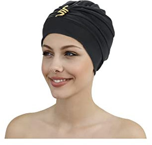 Fashy Exklusive Badehaube mit Schlangen Accessoire, schwarz, 3483 20