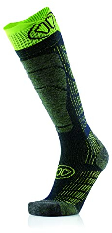 Sidas Chaussettes de ski confortables mi-hautes en laine mérinos pour l'automne et l'hiver, Calcetines casual Hombre, Jaune,
