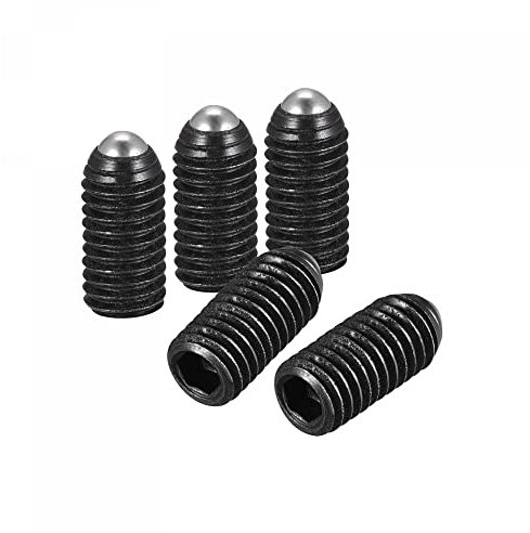 sourcing map Ball Point Set Screws, 5pcs M8 x 16mm High Carbon Steel Metric Spring Hex Socket Grub Screw