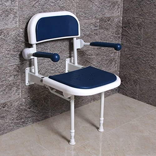 Asiento de Ducha abatible montado en la Pared Taburete de ducha con asas, asiento acolchado, taburete plegable for baño, asiento de ducha montado en la pared con brazos, antideslizante, estable for pe