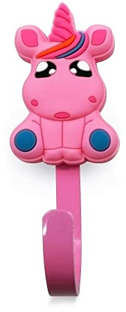 DOJA Barcelona | Appendini per bambini Unicorno Rosa | 34x90 mm | 4 Appendiabiti | Attaccapanni per stanza ordinata | Stampelle cameretta e bambino