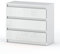 MRBLS Kommode mit 3 Schubladen Sideboard Schubladenschrank Kleiderschrank Modern Möbel mit Schubladen für Ihr Schlafzimmer (Weiß Matt - Weiß Glanz) – 80 x 71,5 x 33,5 cm (B/H/T)