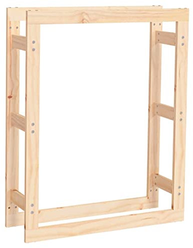 XIAOGUANG Kaminholzregal, Holzunterstand, Holzstapelhilfe, Aufbewahrung Holz, Holzregal, Brennholzregal Außen, Kaminholz Aufbewahrung, 80x25x100 cm Massivholz Kiefer