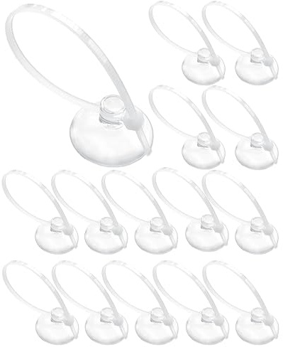 JETOP 50 Pièces Ventouse Aquarium Transparent et 100 Attaches Réglables, Ventouses en Caoutchouc pour Aquarium Fixation Ventouse de Suspension Accessoires Aquarium pour Attacher Décorations Aquarium