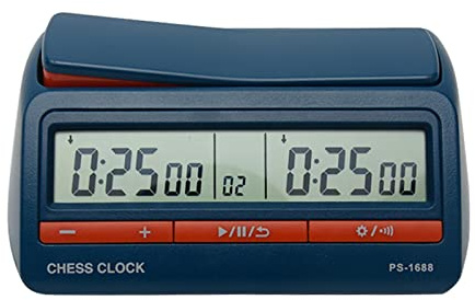 Chess Clock, Digital Chess Timer Portable Count Down Game Timer for Professional Chess Board Game(Blue)