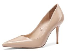 QUEEN HELENA Décolleté con Tacco a Spillo Scarpe Eleganti a Punta Chiusa Donna K3326 (Nude, 39)