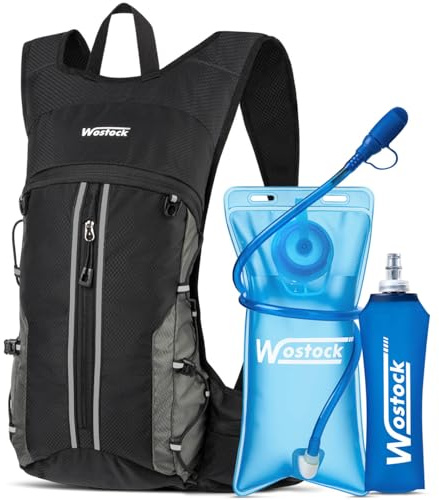 Running Vest for Women Men, Hydration Packs with 500ml Water & 2LWater Bladder, Outdoor Black Sport Multifunctional Running Vests, Cycling Climbing Hiking Hydration Backpacks Weighted Vest Unisex