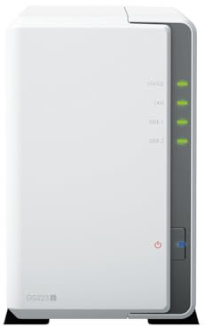 DS223j - Discstation NAS a 2 bay (Realtek RTD1619B 4 core 1.7 GHz 1GB DDR4 Ram 1xRJ-45 1GbE LAN) Synology HDD Plus Bundle, colore: Synology HDD Plus, dimensioni nome: 8 TB