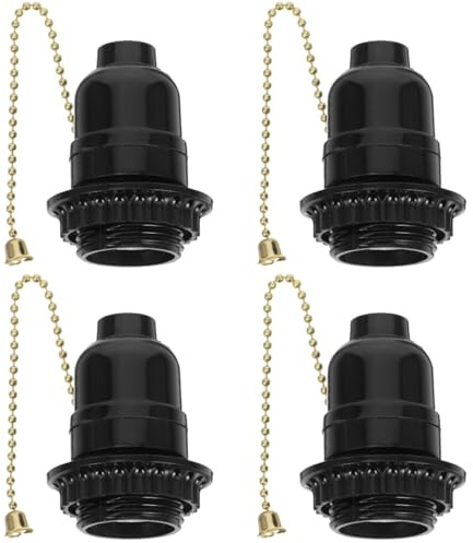 Hemobllo Support De Lampe De Plafond E27 Avec Chaîne De Traction Lot De 4 Supports De Douille Pour Remplacement Facile Installation Diy Rapide Et Polyvalente Pour Éclairage Domestique