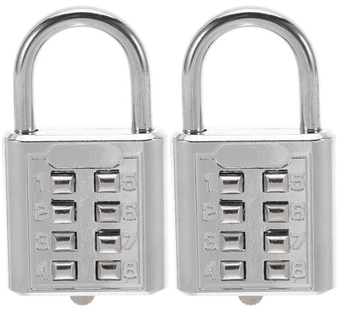 Ciieeo Candado de combinación de 2 piezas: cerradura sin llave para taquillas, con código numérico, apto para ciegas, con botón pulsador de seguridad para gimnasios, puertas exteriores, vallas y