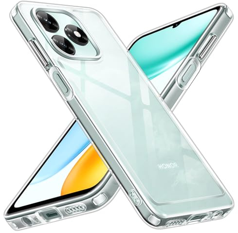 ivoler Ingen gulning HD klar hölje för Honor X5C Plus, [Militärt skydd] Stötsäkert mobilskal rep-säkert Transparent hård PC baksida skyddshölje Tunn genomskinlig bumper case