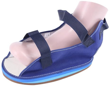 Plaster Foot Protective Shoes Blue Walking Shoe Cover with Strong Fixation Strap for Men and Women Ankle Fracture Broken Toe Walking Support
