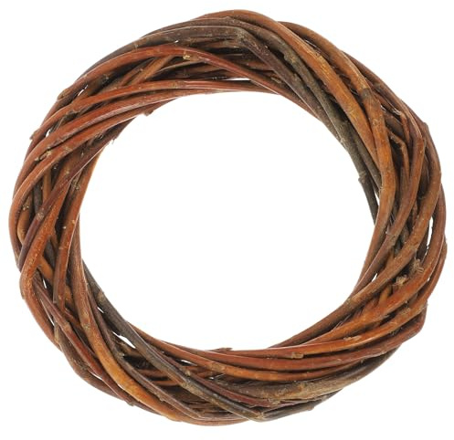 MINAOLULUS Couronne en Osier Naturel Tressé 12 Cm, Anneau de Cadre pour Bricolage DIY, Couronne Rustique à Décorer pour Noël, Mariage et Décoration Murale Festive