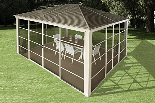 Sojag Aluminium Pavillon Striano 1214 | Pavillon mit Moskitonetz | Champagner | 427x362x296 cm