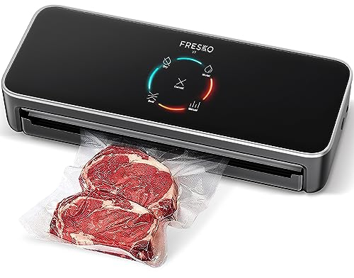 FRESKO Machine Sous Vide Alimentaire avec Mode Sec et Humide, Automatique Appareils de Sous Vide, Inclus 10 Sacs de Mise sous Vide (V3)