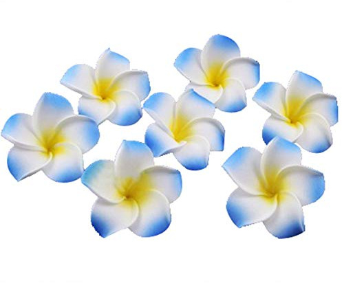 EXCEART 100 Pièces 6CM Artificielle Plumeria Fleur Mousse Plumeria Fleur Simulation Plumeria Fleur Artificielle Frangipani Hawaïen Artificielle Plumeria Fleur Décor pour La Maison