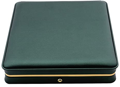 MY MIRONEY Big PU Leather Wedding Jewelry Sets Box Blackish Green Necklace Earring Ring Display Case Bracelet Storage Holder Jewelry Box Storage Organizer (7.48 x 7.48 x 1.57)