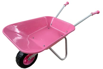 ASC Brouette en métal pour enfant rose
