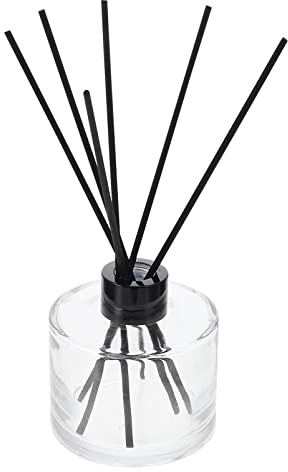 Milisten 1set Glass Bottles Black Rattan Sticks Refillable Perfume Diffuser for Home Car