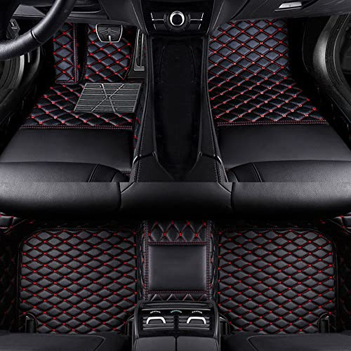 Benutzerdefinierte Auto Fußmatten Anpassbare 95% Auto Modell PU Leder voller bedeckter Schutz Advanced Performance Liners,Schwarz und rot