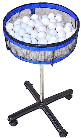 TNZMART Removeable Table Tennis Storage Multi-Ball Collector Holder Adjustable Height Pickleball Collection Basket for Training