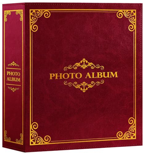 Lanpn Fotoalbum 6 x 4 Slip in, traditionell klassisk 600 fickor fotoalbum rymmer landskap och porträtt 10 x 15 cm bild röd