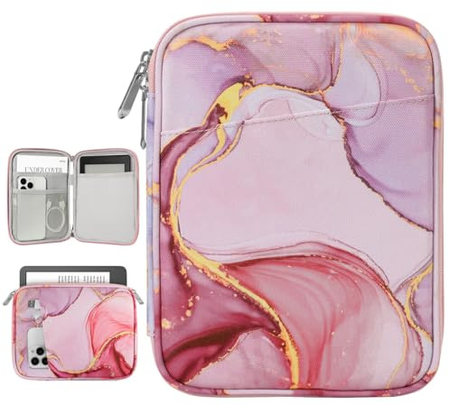 Vinabilia 6-7 Inch Sleeve Carrying Case for 7 Kindle Colorsoft Signature Edition and All-New Kindle Paperwhite, Protective Sleeve Cover Pouch Bag for 6 Kindle/Kindle Oasis/E-Reader, Cloudy Pink