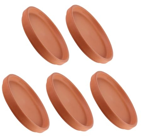 KONTONTY 5 Piezas De Macetas De Arcilla Platillos Platos De Cerámica para Macetas Platos para Macetas De Terracota Bandejas para Macetas Platos para Macetas Bandejas para Macetas De Jardinería