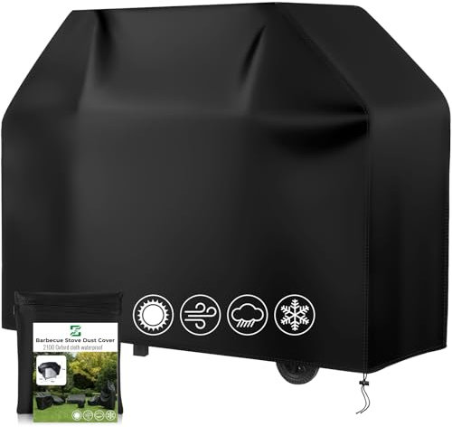 Grillabdeckung Wetterfest Oxford BBQ Grill Abdeckung Gasgrill Grillabdeckung Wasserdicht Winddicht UV-Beständiges Reißfest für Weber Enders Char Broil Serie(145x61x117 cm)